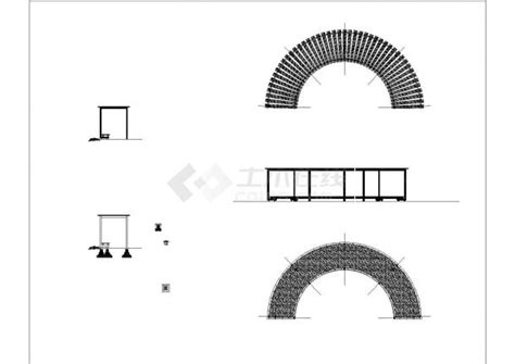 某工厂弧形构架结构施工设计cad图纸_工业建筑_土木在线