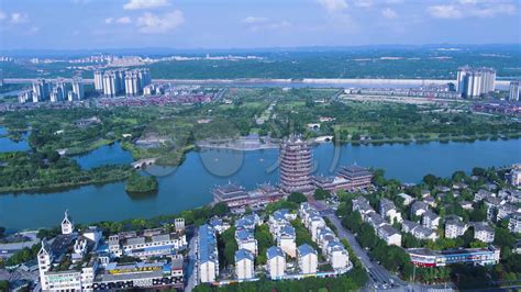 四川省眉山市东坡湖公园远景楼航拍图 图片 | 轩视界