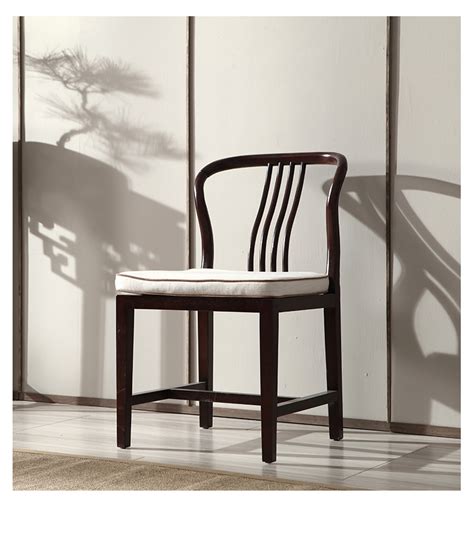 新中式实木餐椅休闲椅现代简约会所民宿书椅禅意茶艺椅子家具定制-美间设计
