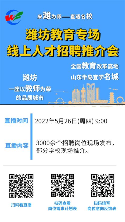 2023年山东潍坊市教育局所属学校公开招聘工作人员89人简章（5月11日起报名）