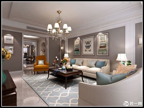 【海德堡】小区160平居家简美风格设计方案，客厅沙发背景墙-家居美图_装一网装修效果图