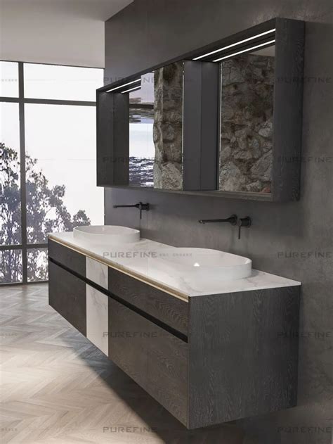 普瑞凡·定制浴室家居 现代极简风的浴室柜设计-卫浴网