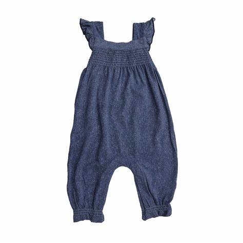 Angel Dear Denim Smocked Front Bamboo Coverall – FINAL SALE – Blossom