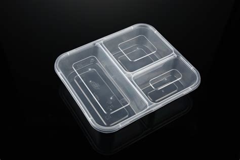 一次性餐盒塑料饭盒套餐盒高档黑黄透明白色加硬加厚五格658批发-阿里巴巴
