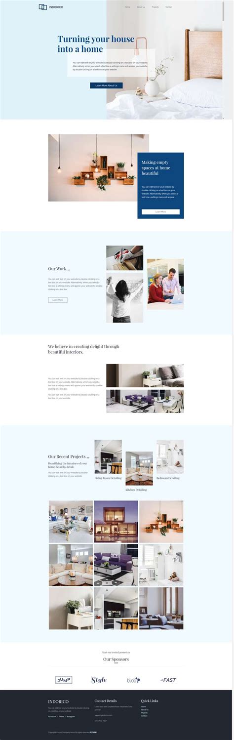 家装网页设计代码，小清新室内设计网站模板-17素材网