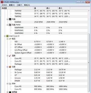 【cpu温度检测软件】CPU温度检测软件（HWMonitor）v1.31.0 免费中文版-开心电玩