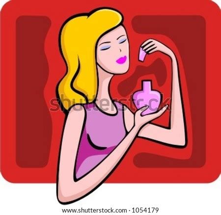 A Vector Illustration Of A Shopping Blonde Girl Looking At A Perfume ...