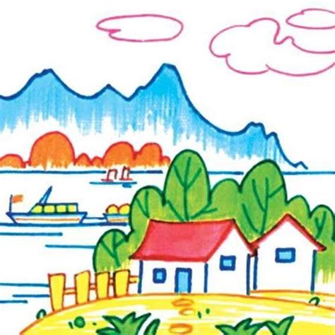 少儿书画作品-美丽的乡村/儿童书画作品美丽的乡村欣赏_中国少儿美术教育网
