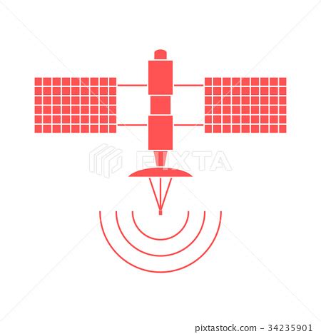Stylized vector icon of space satellite. - Stock Illustration [34235901 ...