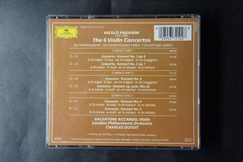 帕格尼尼：小提琴协奏曲全集 阿卡多 迪图瓦（3CD） DG_古典发烧CD唱片_古典LP、CD唱片行 - 音响贵族网
