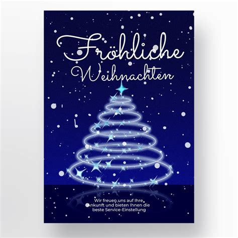 蓝色德语圣诞快乐海报海报模板下载-千库网