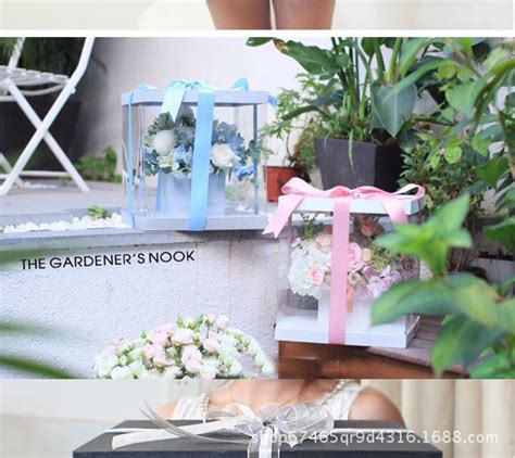 韩式创意七夕手捧鲜花礼盒正方形全景透明鲜花盒情人节花束包装盒-阿里巴巴