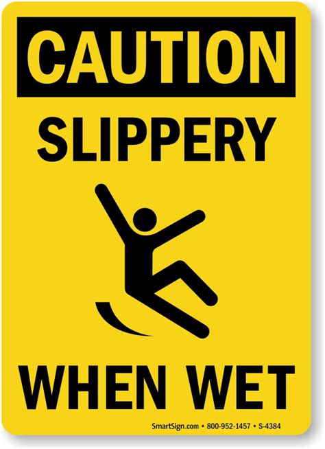 Caution Slippery When Wet Wall Sign | Creative Safety Supply
