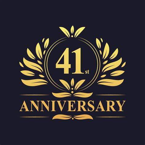 41st Anniversary Design, luxurious golden color 41 years Anniversary ...