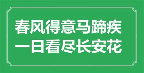 “春风得意马蹄疾，一日看尽长安花”是什么意思_出处是哪里_学习力