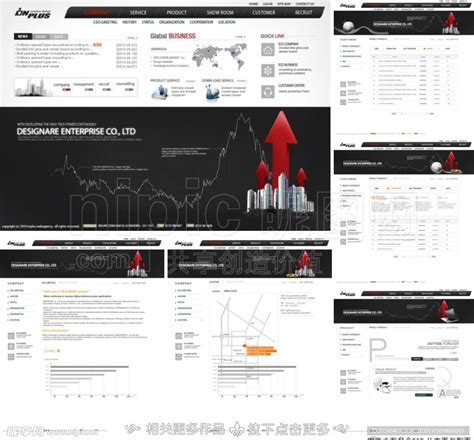 红色简约大气金融理财股票APP市场行情ui界面设计素材-千库网