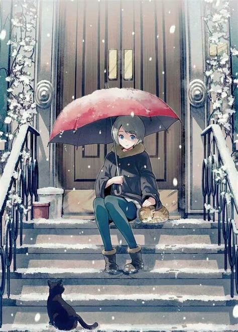 冬天头像甜美女生动漫