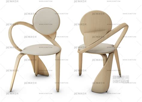 现代异形单人椅组合3d模型下载-【集简空间】「每日更新」
