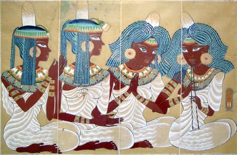 古埃及风装饰画——《四个女乐师》|插画|艺术插画|元瞻阁萧凇菱 - 原创作品 - 站酷 (ZCOOL)