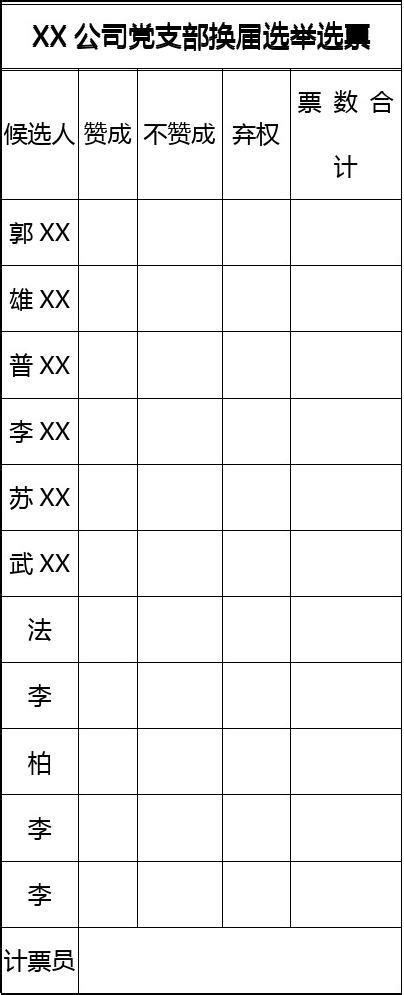 表决票Excel模板下载-包图网