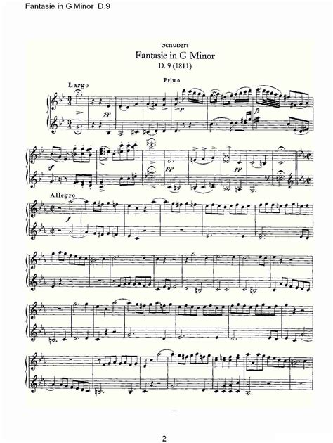 Fantasia in F Minor D 940 F小调幻想曲D 940 一 Franz Schubert 弗朗兹 舒柏特 歌谱,总谱 简谱,五线谱