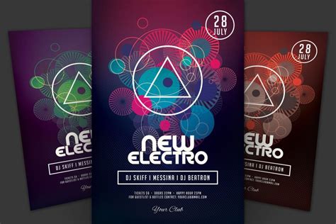 夜总会派对传单海报模板素材下载New Electro Flyer EXMVZPL - 设计口袋