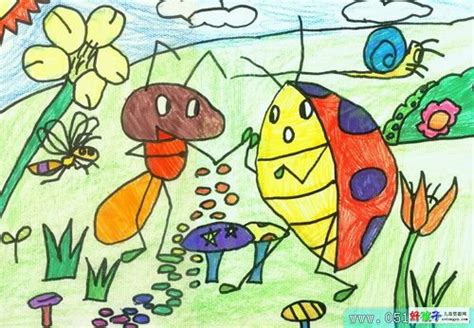 我和昆虫玩耍的画,我和昆虫的画怎么画,我和昆虫画一幅画(第2页)_大山谷图库