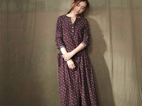 蜜搭夏季文艺清新森女系碎花长款连衣裙复图片