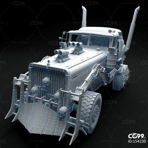 末日卡车 僵尸战车 朋克卡车 疯狂战车-cg模型免费下载-CG99