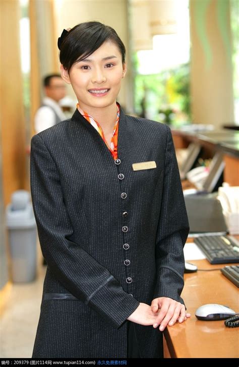 酒店前台微笑的女服务员高清图片_日常生活_图片114