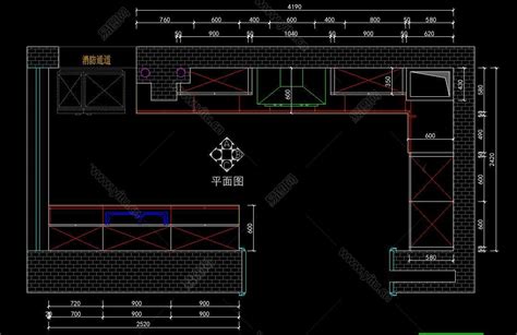 橱柜设计CAD图纸吊柜地柜立面图整体厨房设计CAD图纸素材