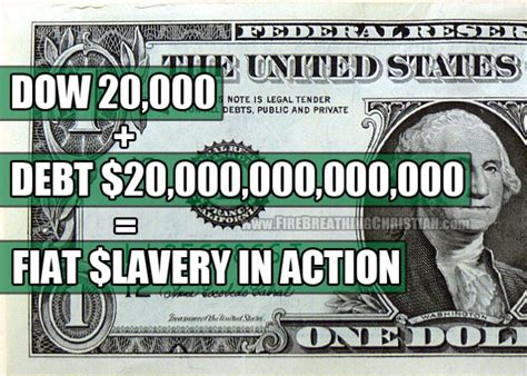 Dow 20,000 + Debt $20,000,000,000,000 = Fiat Slavery In Action – Fire ...