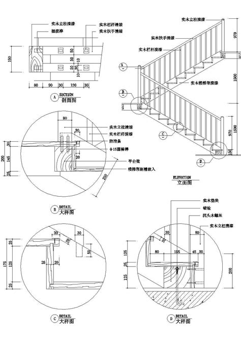 栏杆围墙扶手护栏CAD图纸建筑平面图立面图详图-设计素材网