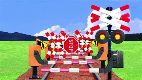 铁路火车动画系列：红绿灯拦截火车