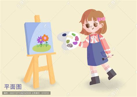 画画的女孩,美术绘画,其他设计,设计模板,汇图网www.huitu.com