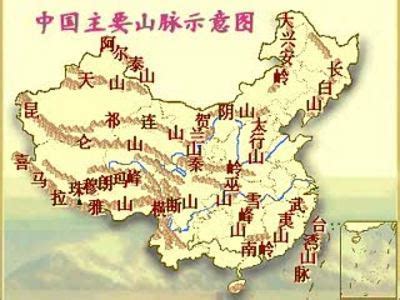 中国主要山脉分布图_彼岸_百度空间