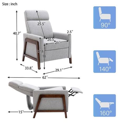 Recliner Chair with PU Leather Upholstery: Adjustable Home Theater ...