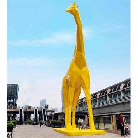 城市景观大型长颈鹿玻璃钢雕塑 - 方圳玻璃钢