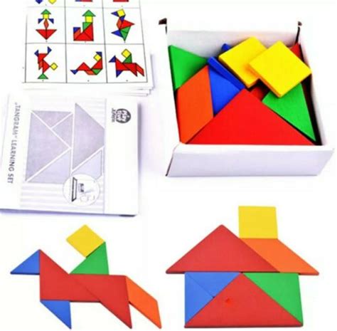 Pädagogisches Spielzeug Holz Pattern Blocks Motorik Tangram Puzzle