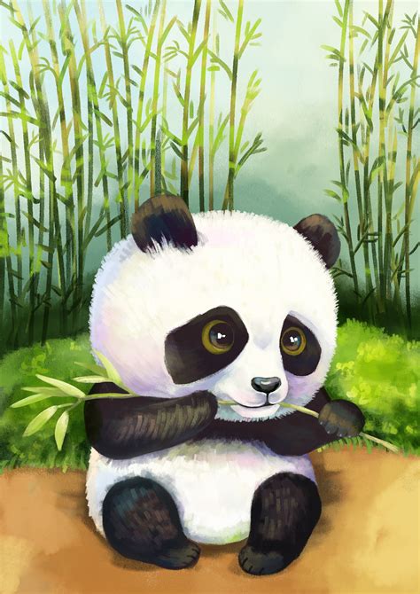 熊猫画画图片