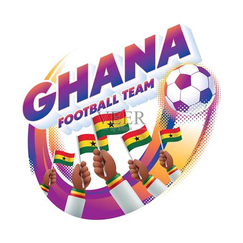 加纳足球队的报头设计与加纳国旗插画图片素材_ID:428619207-Veer图库