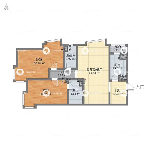 北京市昌平区 碧水云天2室2厅2卫 126m²-v2户型图 - 小区户型图 -躺平设计家