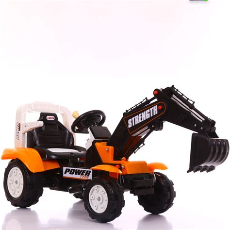 挖掘机儿童小孩大号挖土机可坐可骑电动挖机男孩1-6岁玩具工程车-阿里巴巴