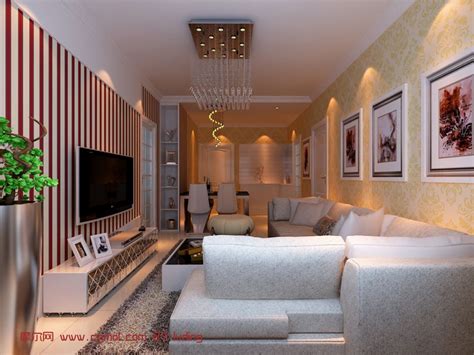 现代简约客厅,室内场景max模型_整体效果_室内模型_3D模型免费下载_摩尔网