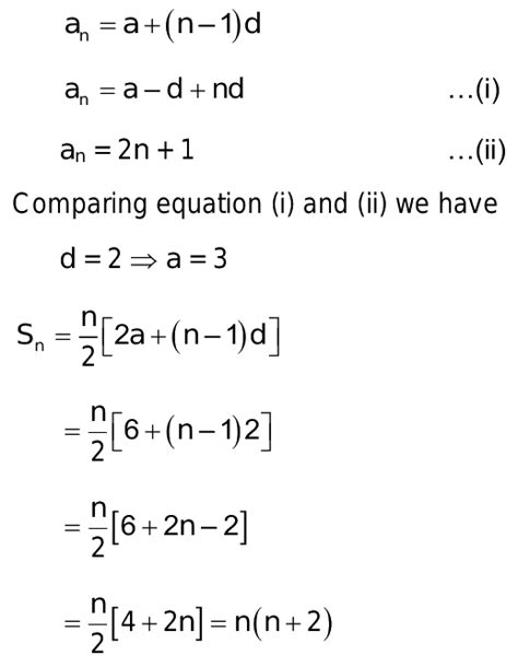 40. The nth term of an A.P is (an=2n+1), find its sum?