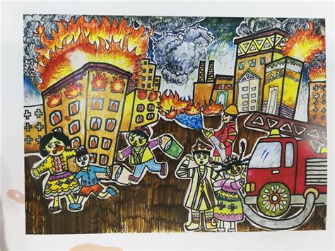 2022年度“全市儿童消防绘画大赛”获奖作品展示--启东日报