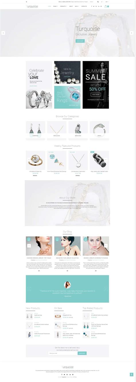 珠宝商城网页设计，简约的钻石珠宝网站模板设计-17素材网