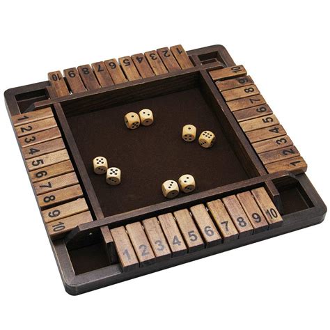 Buy Juegoal Wooden Shut The Box Dice Game for 1-4 Players, Classics op ...