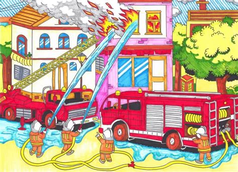 消防员画图,消防员画图片大全,一年级最简单消防画_大山谷图库