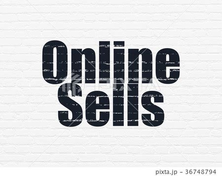 Advertising concept: Online Sells on wallのイラスト素材 [36748794] - PIXTA